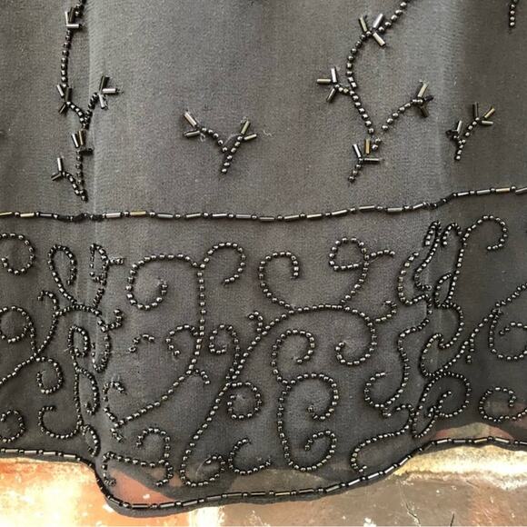 INC Silk black mini skirt lined with beads. Size 4 - Picture 6 of 9